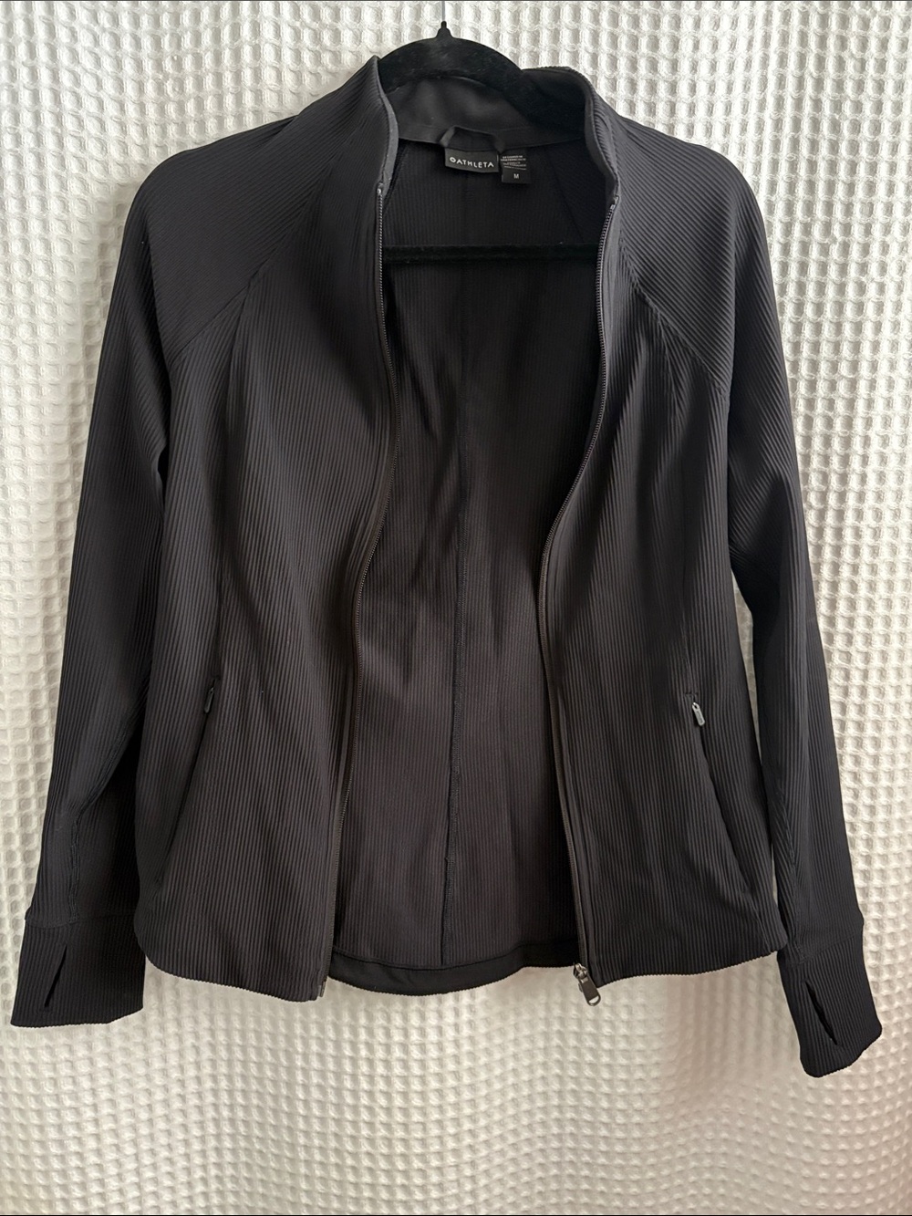 Athleta Ribbed Salutation Zip Up Jacket